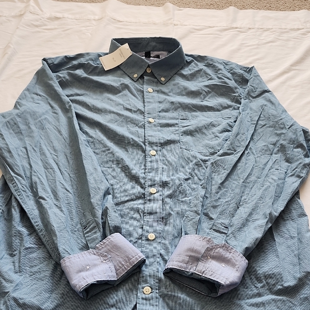 Banana Republic Casual Blue Button-Down Shirt - Picture 7 of 8
